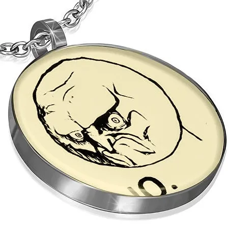 Ocelový přívěsek MEME FACE - NO