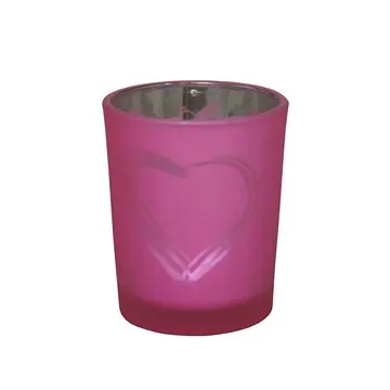 GOBA srdce skleněný růžový malý (9306158)