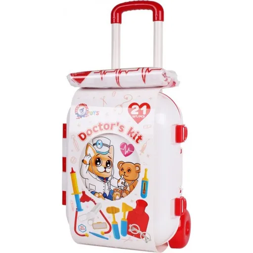 Sada doktor plast 21ks v plastovém kufříku na kolečkách