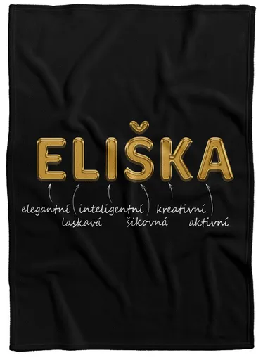 Deka Ženská jména – GOLD (Jméno: Eliška, Podšití beránkem: NE)