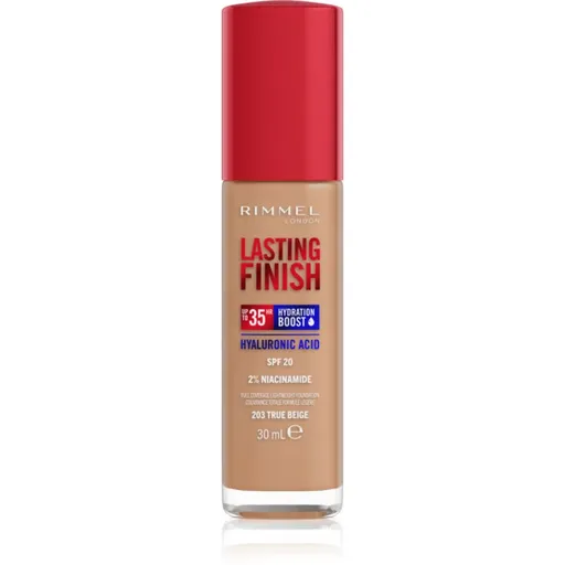 Rimmel Lasting Finish 35H Hydration Boost hydratační make-up SPF 20 odstín 203 True Beige 30 ml