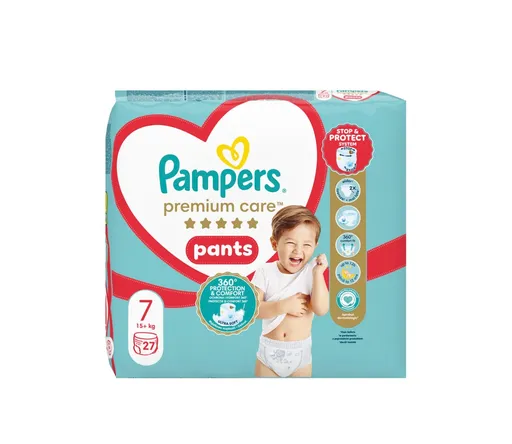 Pampers Premium Care Pants vel. 7 15+ kg plenkové kalhotky 27 ks