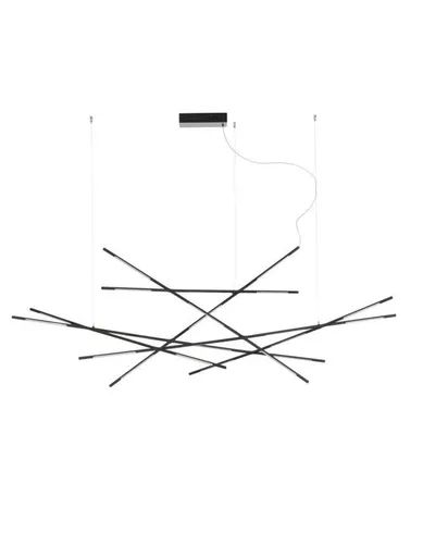 NOVA LUCE závěsné svítidlo RACCIO černý kov a akryl LED 109W 230V 3000K IP20 stmívatelné 9695216