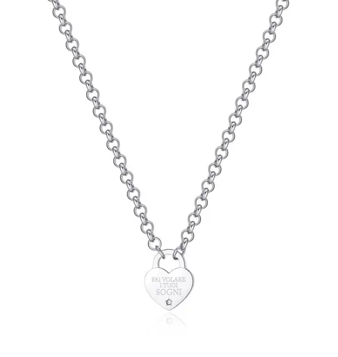 S'Agapõ Moderní ocelový náhrdelník se srdíčkem Be My Always SBM74