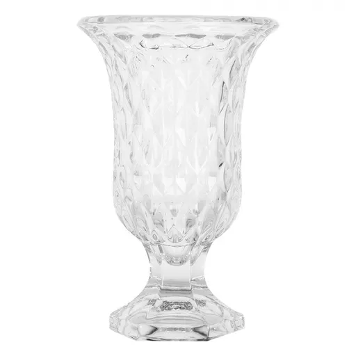 Transparentní skleněná váza s dekorem S - Ø 12*19 cm 6GL5030