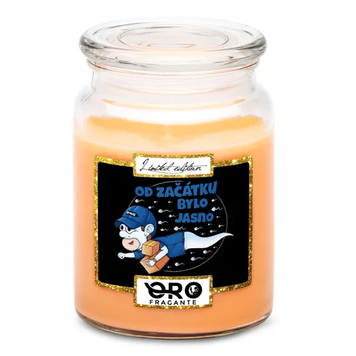 Svíčka Kurýrská spermie (Vůně svíčky: Tropické ovoce)