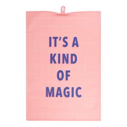 KITCHEN TALES Utěrka s nápisem 50 x 70 cm - růžová