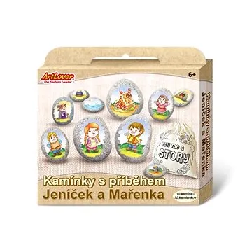 Malování na kameny s příběhem Jeníček a Mařenka: kreativní sada v krabičce 19x16x4cm (710-30-216-0653-0)