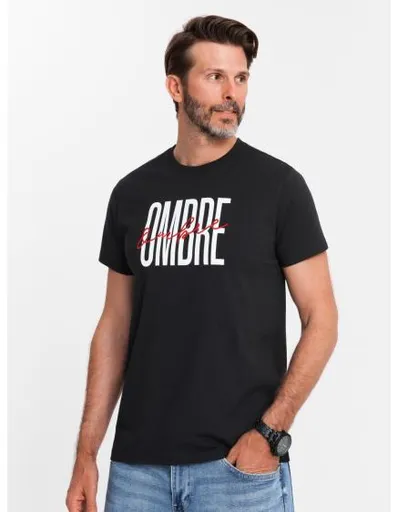 Pánské bavlněné tričko s jemnou výšivkou - krémová V2