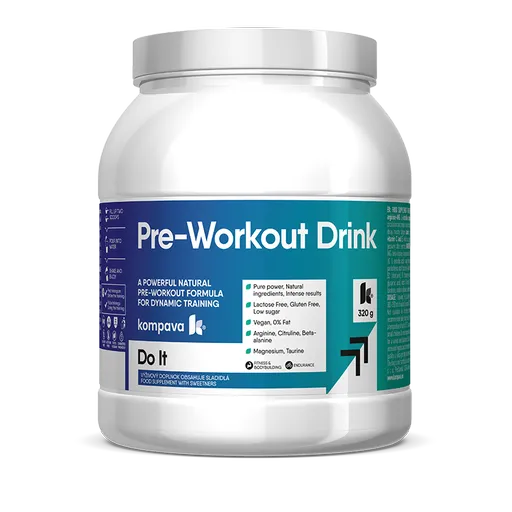 KOMPAVA Pre-Workout Drink 320 g/20 dávek,