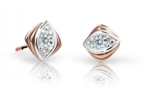 Cutie Jewellery Dětské náušnice z růžového zlata C1897-30-X-4 bílá