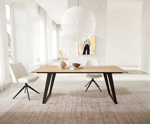 Jídelní stůl Edge 200x100 keramika Laminam® Sabbia kov zkosená