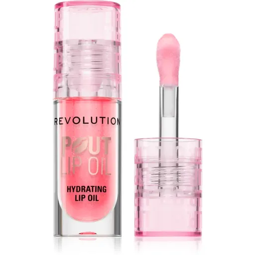 Makeup Revolution Pout Lip olej na rty s hydratačním účinkem odstín Pink Shimmer 3 ml