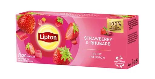 Lipton Strawberry & Rhubarb porcovaný čaj 20x1,7 g