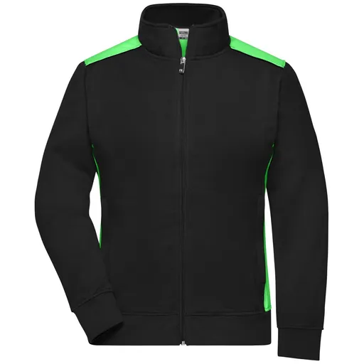 James & Nicholson (Daiber) Dámská mikina bez kapuce JN869 - Černá / limetková | L