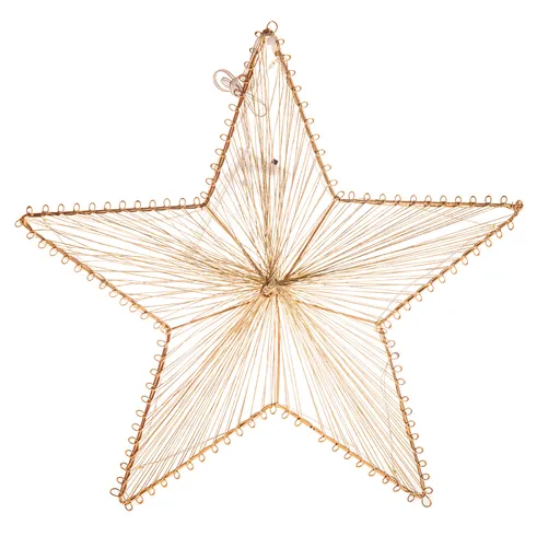 Kovová závěsná svítící hvězda Golden Glow, 30 x 29 cm, 10 LED