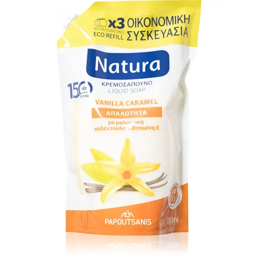 PAPOUTSANIS Natura Vanilla Caramel tekuté mýdlo – náhradní náplň 750 ml