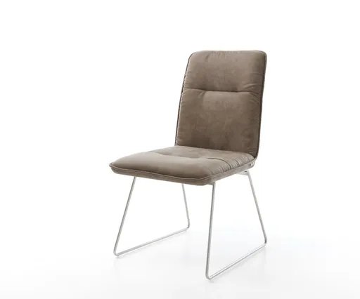 Jídelní židle Vinjo-Flex taupe vintage tenká podnož nerezová