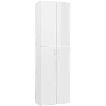 SHUMEE 60 x 32 x 190 cm dřevotříska, bílá s vysokým leskem (800303)