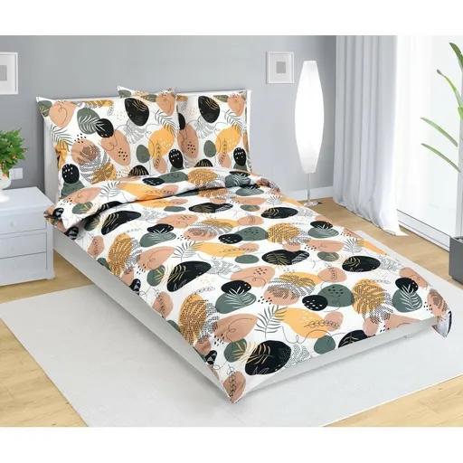 Bellatex Bavlněné povlečení Oblázek hořčicová, 140 x 200 cm, 70 x 90 cm, 140 x 200 cm, 70 x 90 cm