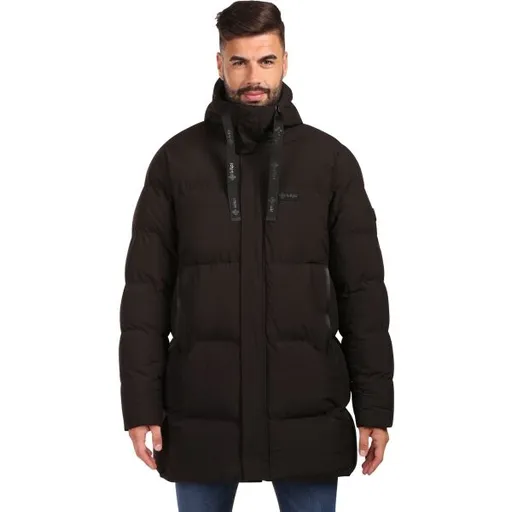 KILPI NELSON Pánský zateplený kabát, černá, velikost