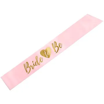 Párty šerpa Bride To Be, růžová se zlatým nápisem (5902230793989)