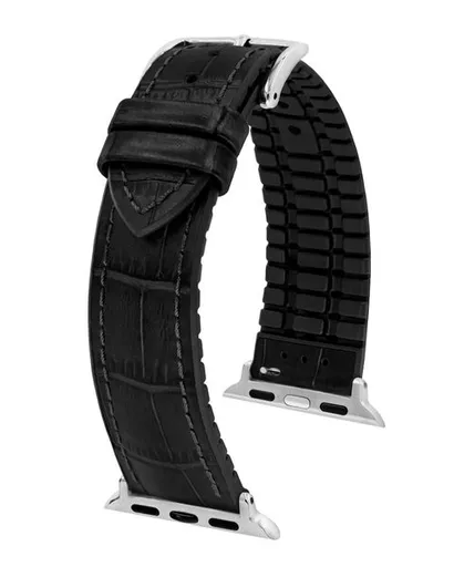 Řemínek Hirsch Paul pro Apple Watch - černý - 20 mm - L – Standardní délka (doporučujeme) - 18 mm - Černá