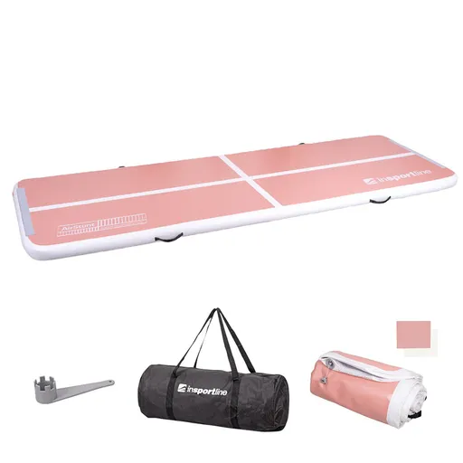 Airtrack inSPORTline Airstunt 400x100x10 cm korálová růžová