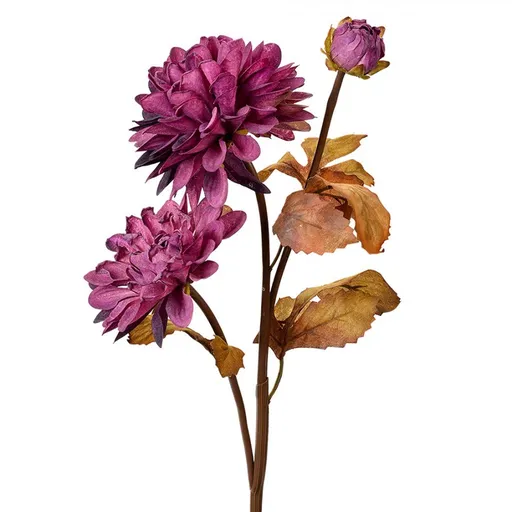 Dekorace fialová umělá květina jiřina - 10*10*66 cm Clayre & Eef