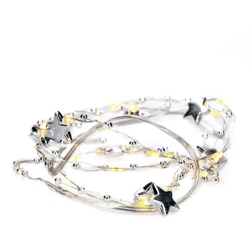 LED řetízek s dekoracemi, 20 LED řetěz, 1m, 2 x AA, IP20