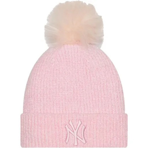 New Era MLB WMNS CHENILLE BOBBLE BEANIE NEW YORK YANKEES Klubový kulich, růžová, velikost UNI