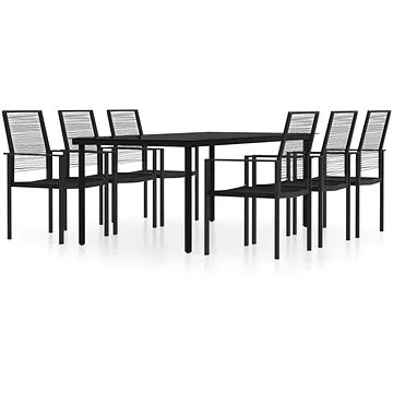 7dílný zahradní jídelní set černý, 3099201 (3099201)