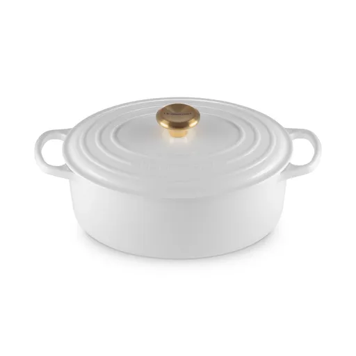 Kastrol SIGNATURE 29 cm, 4,7 l, oválný, WHITE, litina, Le Creuset