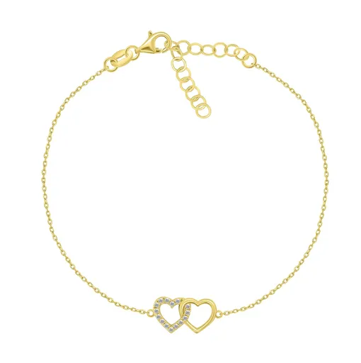 Brilio Silver Něžný stříbrný náramek Propojená srdce BRC115Y