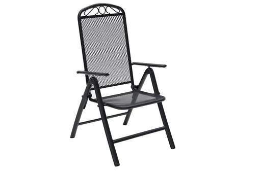 DEOKORK Kovové křeslo polohovatelné GREY (černá)