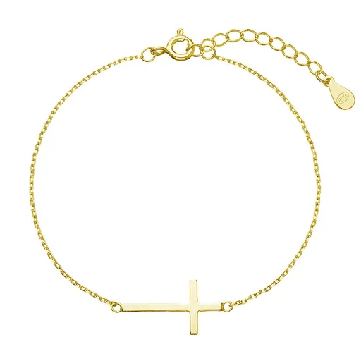 Evolution Group - Pavona Pozlacený náramek s křížkem 63008