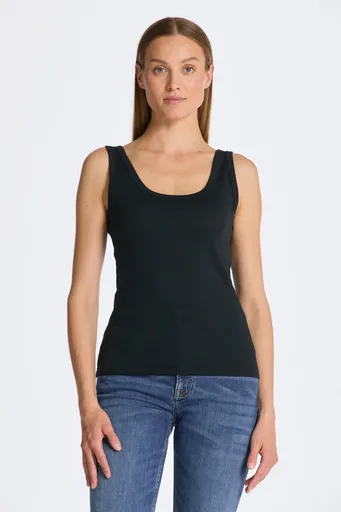 TOP GANT SLIM RIBBED TANK TOP BLACK