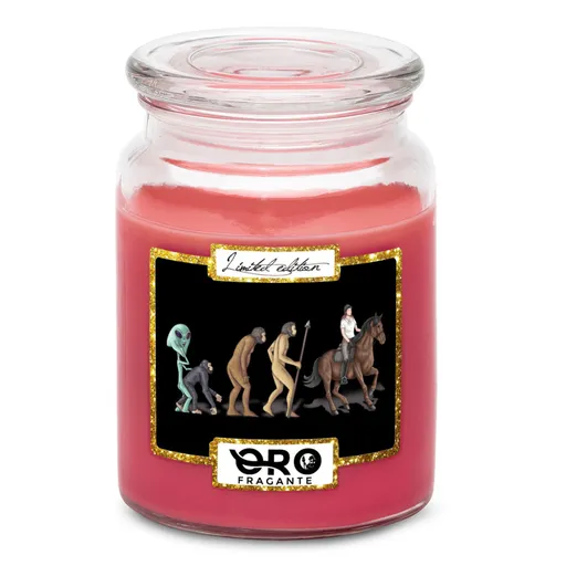 Svíčka Evoluce jezdectví (Vůně svíčky: Višně v čokoládě)