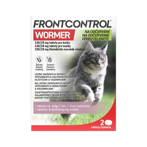 FRONTCONTROL Wormer tablety pro kočky 4 kg 2 tablety