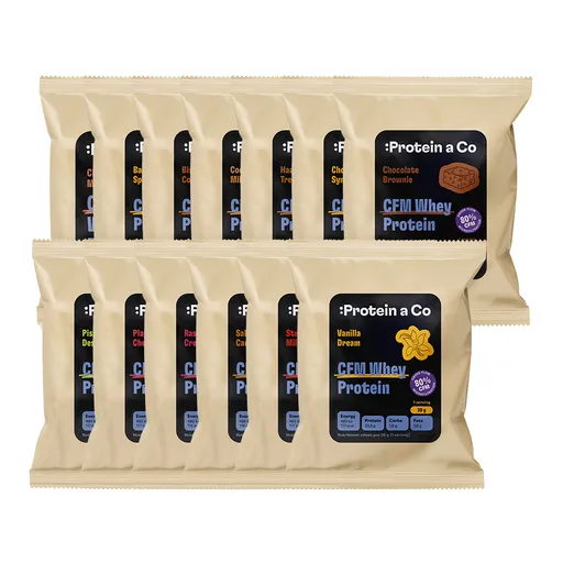 Protein&Co CFM WHEY 80 - balení 13 proteinových vzorků