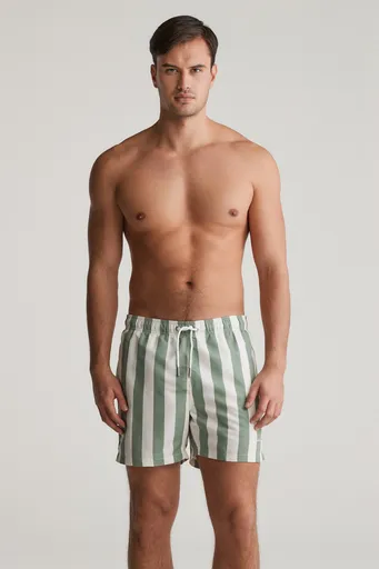 PLAVKY GANT BLOCK STRIPE SWIM SHORTS KALAMATA GREEN