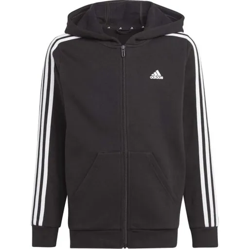 adidas 3-STRIPES FULL-ZIP HOODIE Dětská mikina, černá, velikost