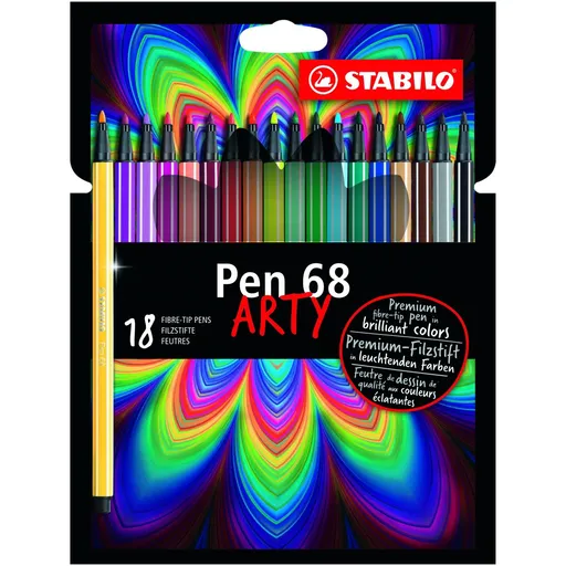 STABILO 6818-1-20 ARTY Prémiový vláknový fix Pen 68, 18 ks pouzdro