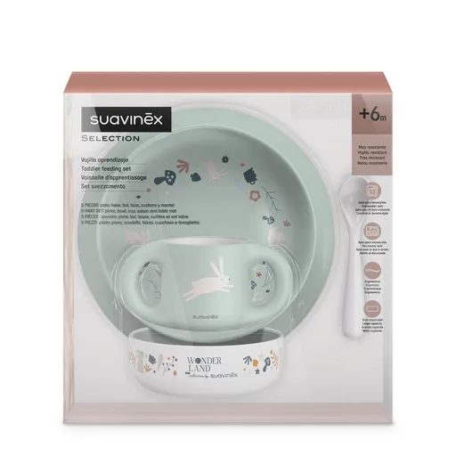 Suavinex Wonderland Jídelní set zelený