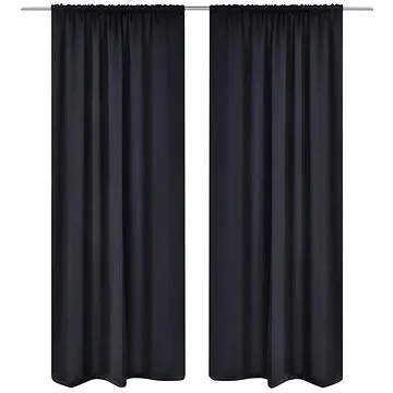 2 ks černé zatemňovací závěsy s tunýlkem 135 x 245 cm (130370)