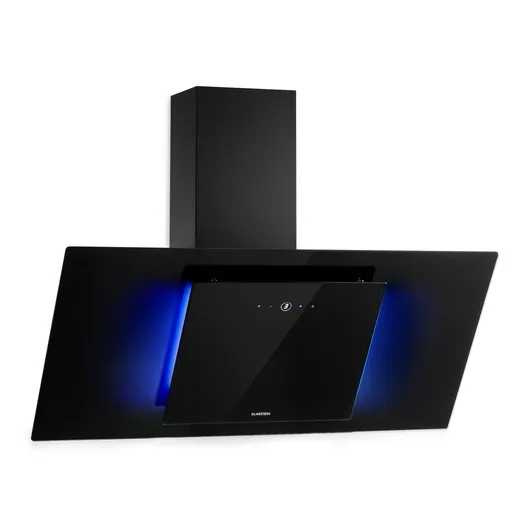 Klarstein Eleonora 90, digestoř, 90 cm, nástěnná, 426 m³/h, dotykový panel, LED, A++, černá