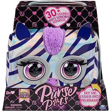 Purse Pets Metalická Interaktiví kabelka Zebra (778988455906)
