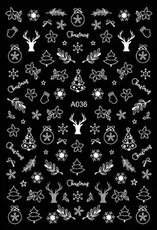 Samolepky na nehty - Vánoce A036