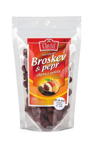 Chytil Chytací pelety s dírou 250g - Broskev Pepř 20mm,Chytil Chytací pelety s dírou 250g - Broskev Pepř 20mm