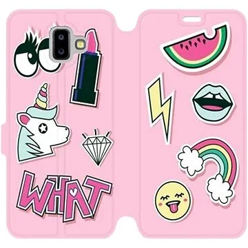 Flipové pouzdro na mobil Samsung Galaxy J6 Plus 2018 - M129S Růžové WHAT (5903226510610)